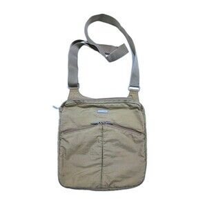 Baggallini Horizon Crossbody Bag Travel Nylon RFID Pocket Beige Tan Credit